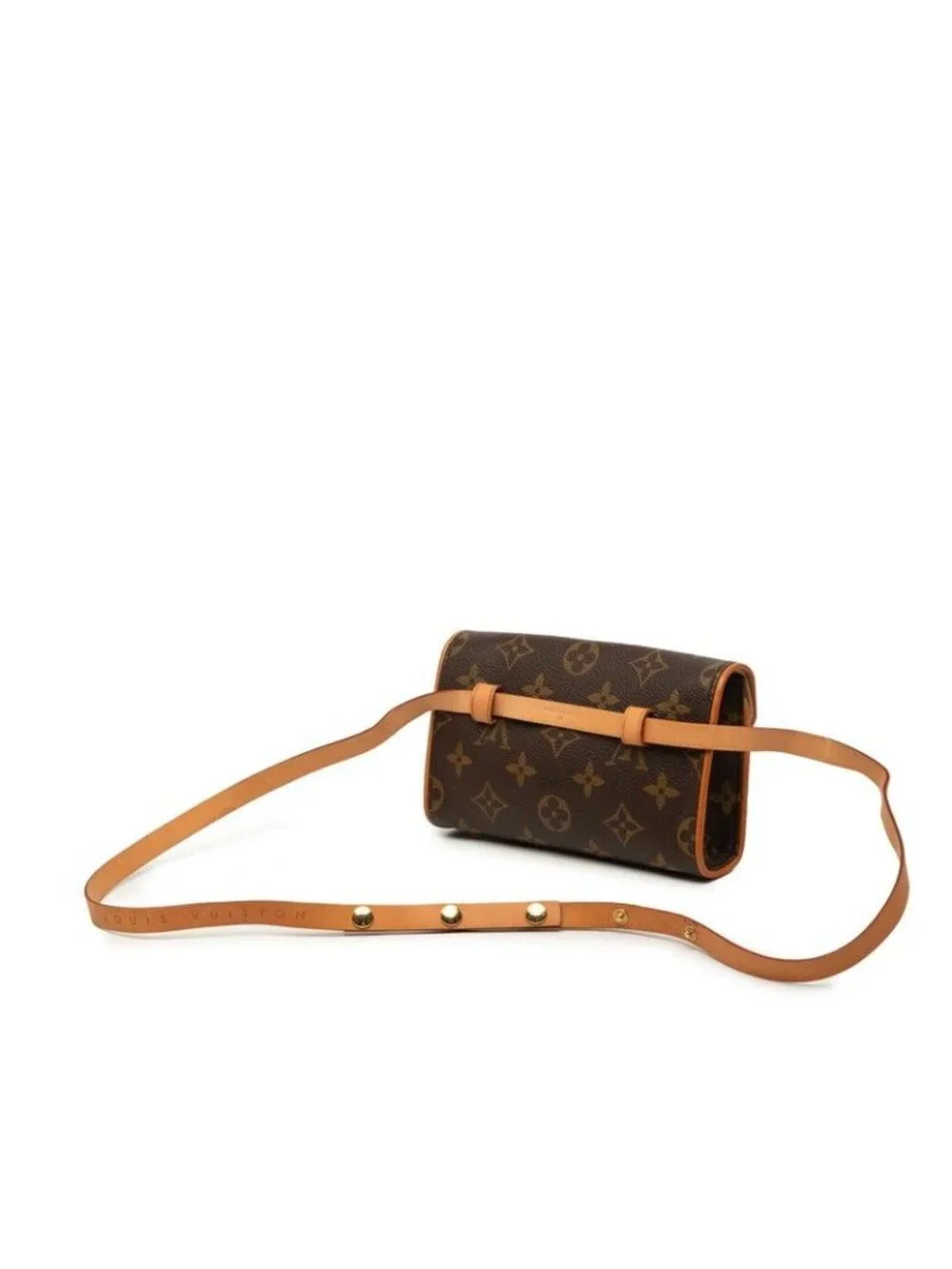 Louis Vuitton Monogram Pochette Florentine Belt Bag Shoulder Back Brown Leather